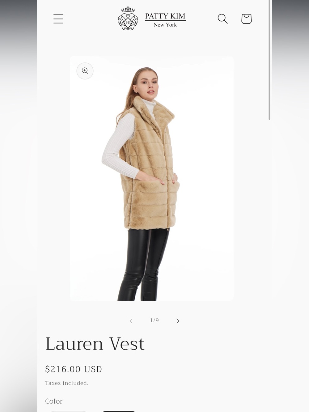 Patti Kim New York Designer Chic Faux Fur Lauren Vest Toast Brown Size XS - Picture 16 of 16